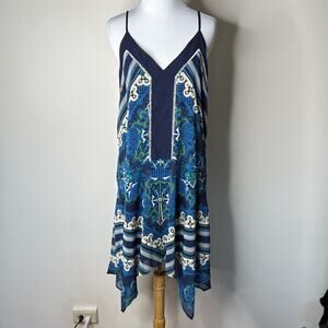 Adelyn Rae Navy Print Handkerchief Tank Dress